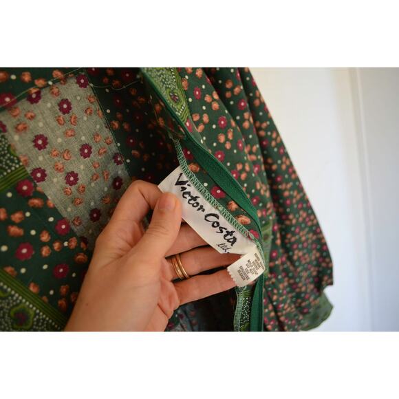 Victor Costa 70s Cotton Bohemian Floral Maxi Dress - Picture 8 of 8